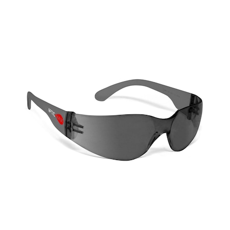 Gray Shaded Safety Glasses, Full Polycarbonate Lens